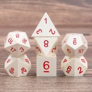 White Metal Dice-Red font